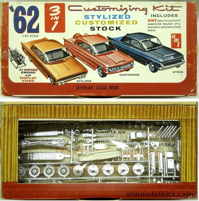 AMT 1/25 1962 Mercury Comet 2 Door - 3 in 1 Kit Display Case Box Issue, S3062 plastic model kit